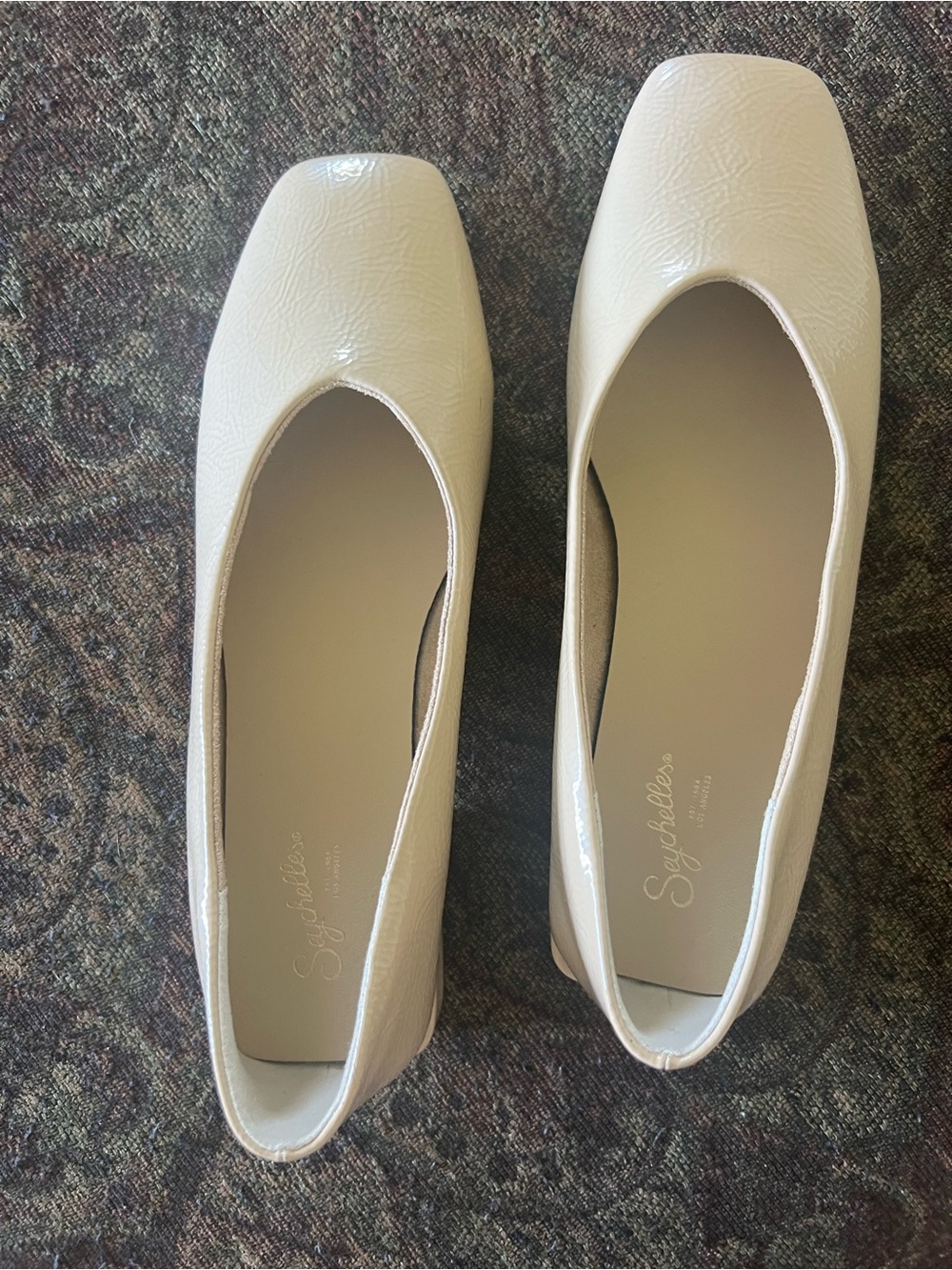 Seychelles Beige Square-Toe Low Heel Flats